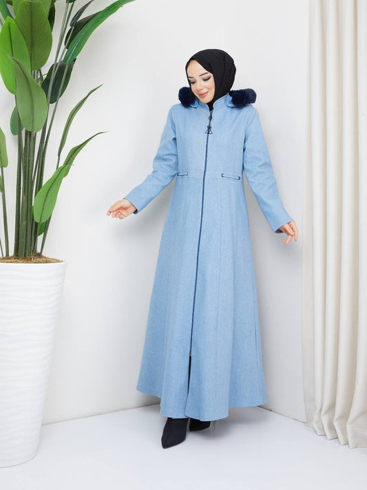 Beautiful blue jalbab with coat 9198731