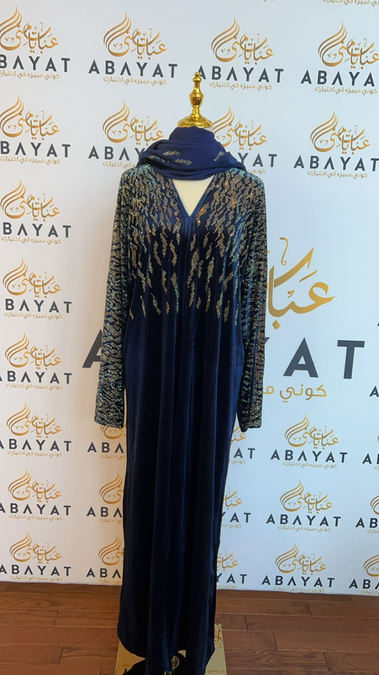 Blue Shimmer Abaya