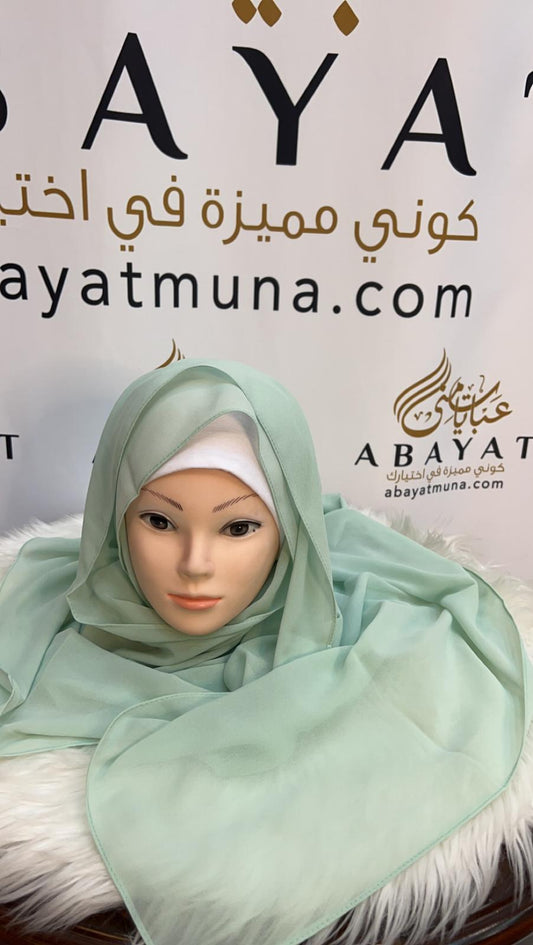 Mint Chiffon Georgette Hijab