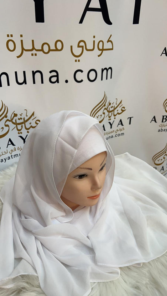 White Chiffon Georgette Hijab