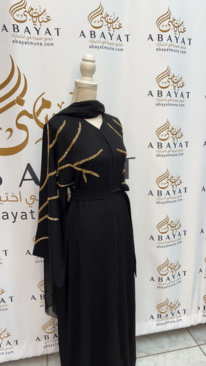 Elegant Black & Gold Abaya
