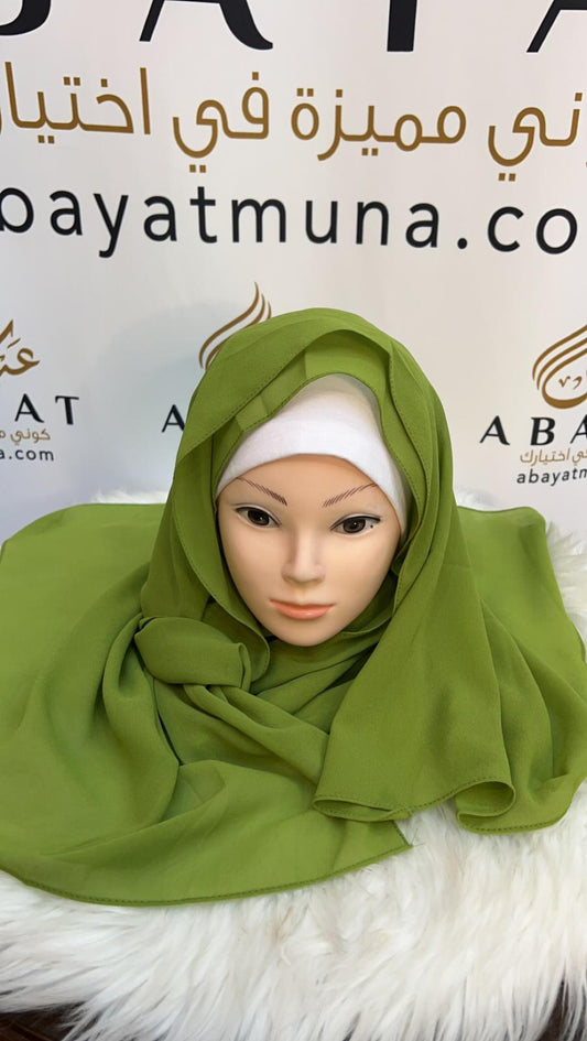 Green Chiffon Georgette Hijab