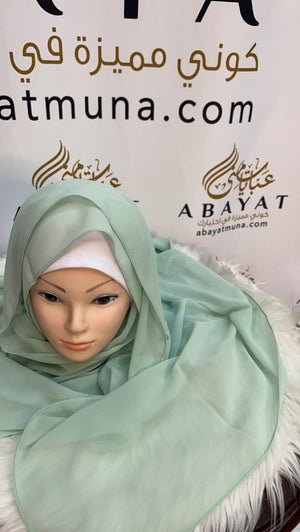 Mint Chiffon Georgette Hijab