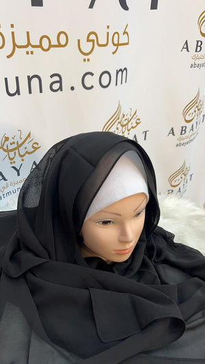 Black Chiffon Georgette Hijab