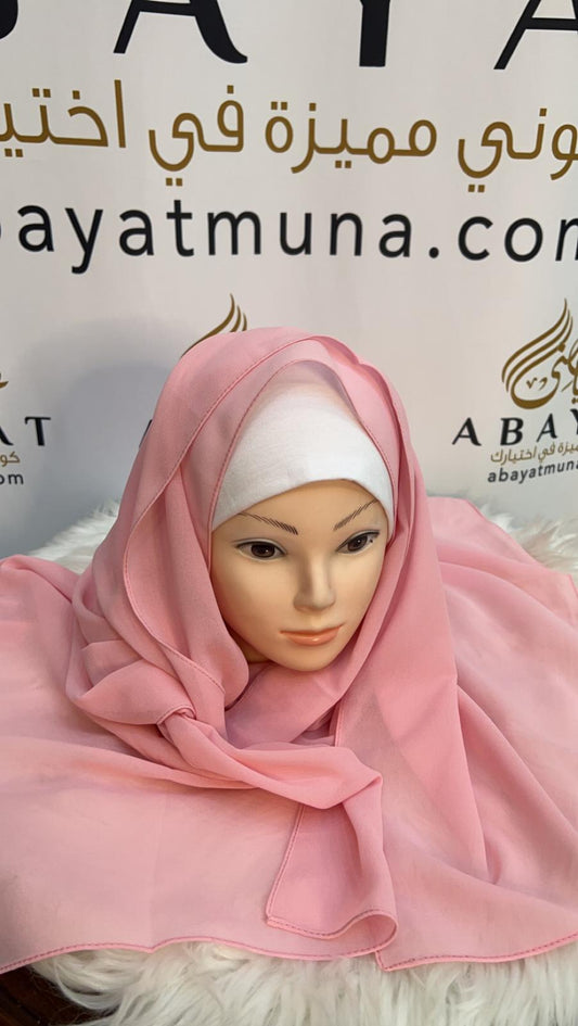 Pink Chiffon Georgette Hijab