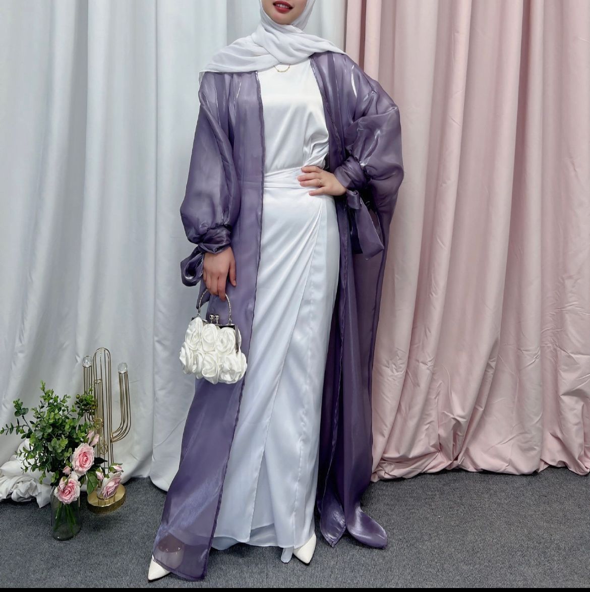 Gorgeous Lavender Cardigan Abaya #9198109