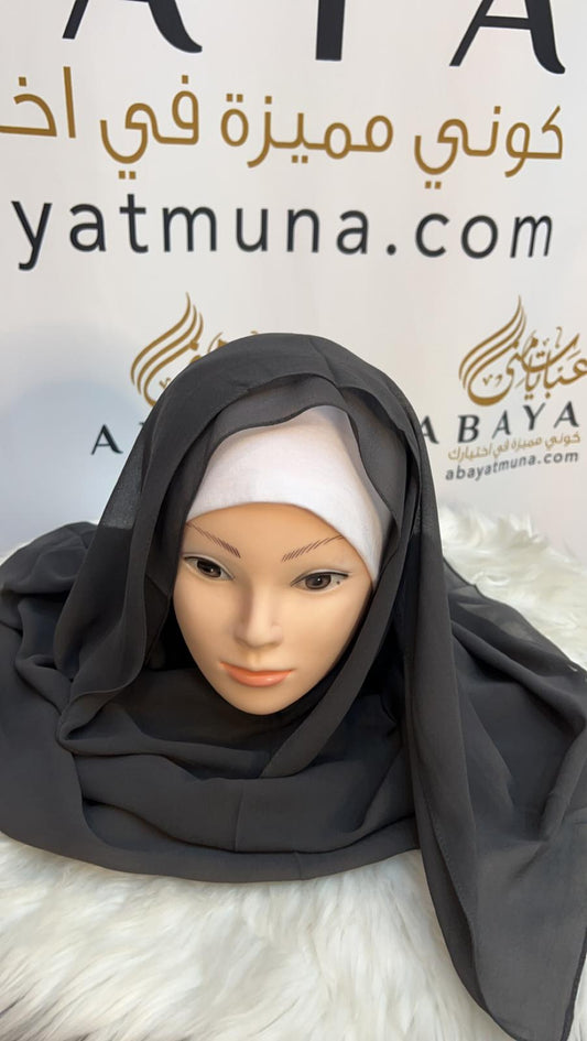 Black Chiffon Georgette Hijab