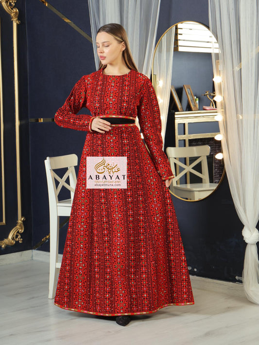 Beautiful Tatreez Elegant Embroidered Full Dress#A9197854