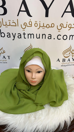 Green Chiffon Georgette Hijab