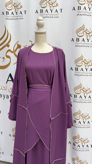 Gorgeous Purple Abaya 3 piece #9198121