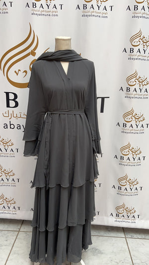 Gorgeous Grey Flowy Abaya #9198254