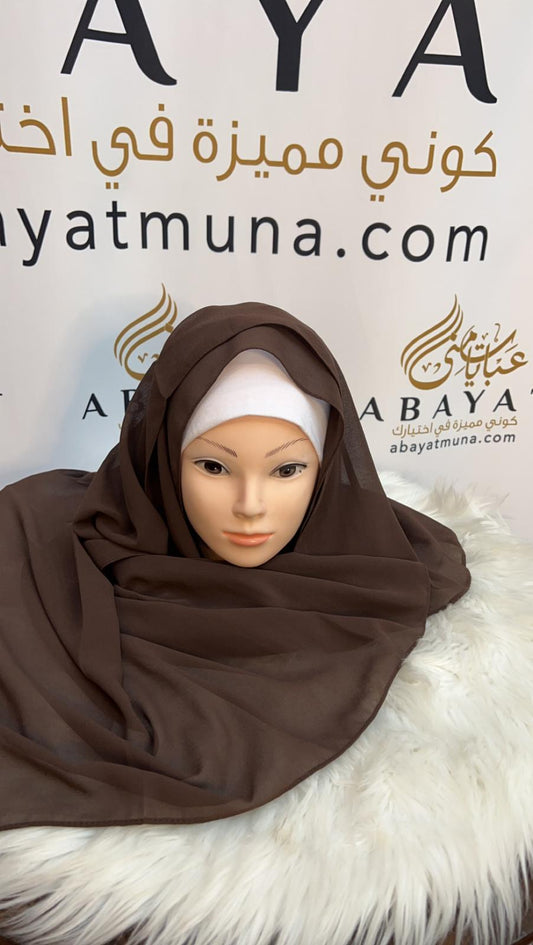 Brown Chiffon Georgette Hijab