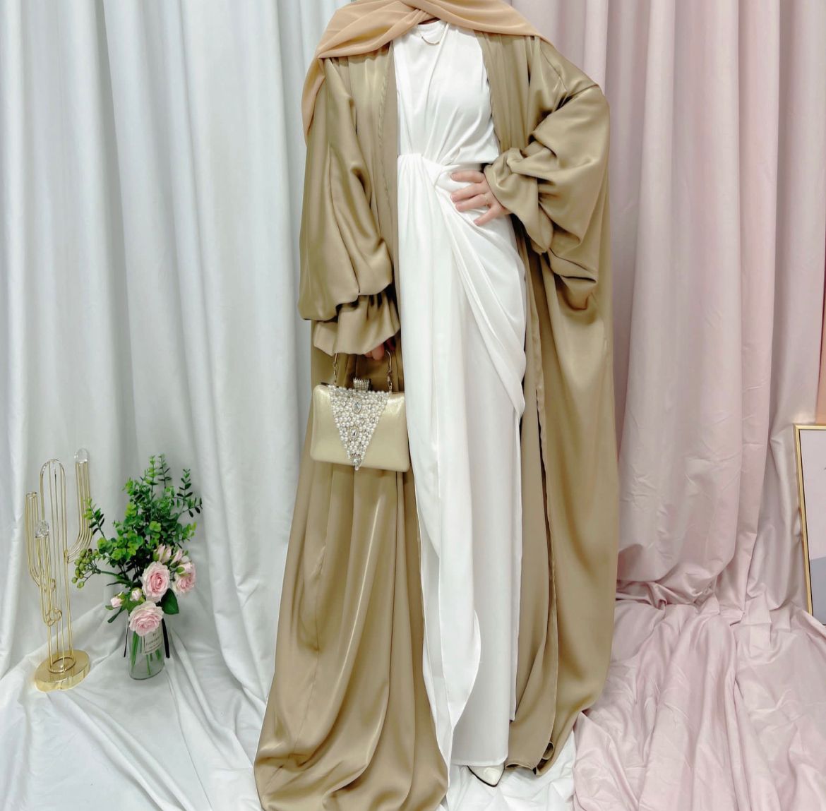 Gorgeous Beige Cardigan Abaya #9198106