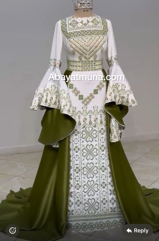 Modest Palestinian Thobe dress #9807