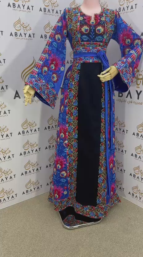 Blue Embroidery Tatreez Thobe