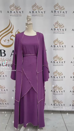 Timeless Elegance: Solid Color Abaya with Edgy Open Design