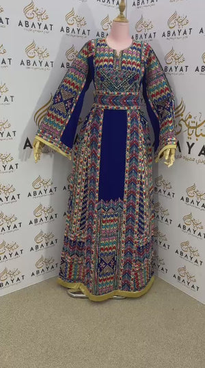 Blue Embroidery Tatreez Thobe