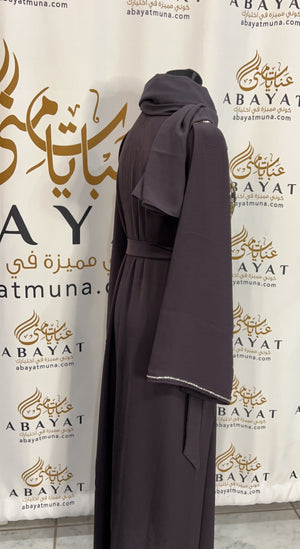 Elegant Floral Purple Abaya 844888