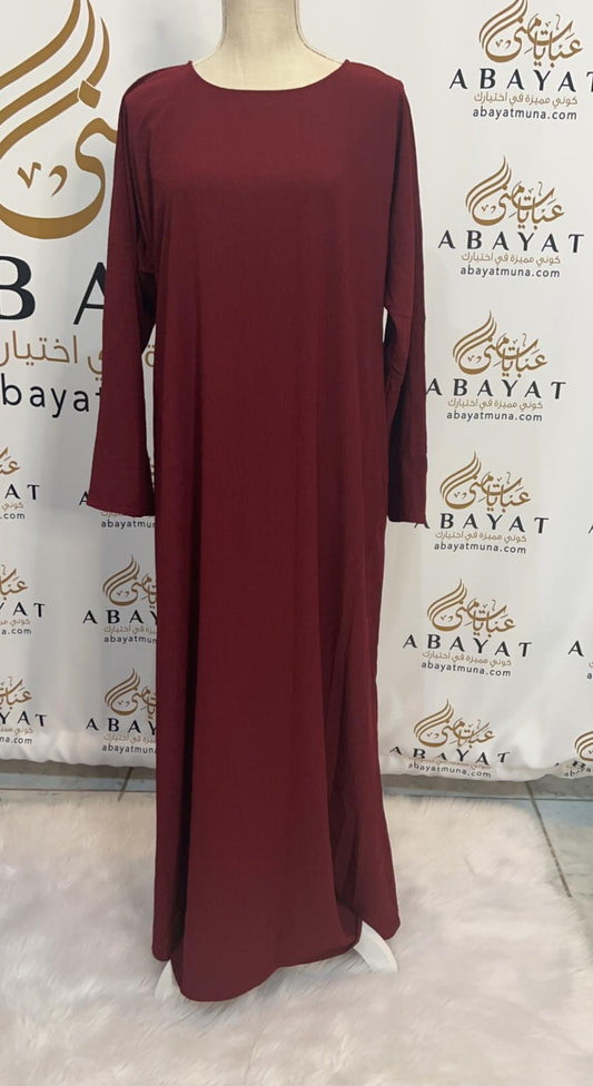 Burgundy Under dress Abaya