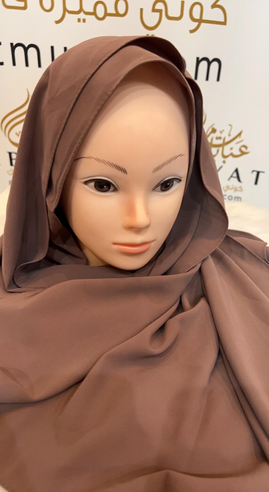 Tan Madina Chiffon Georgette Hijab #50