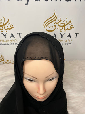 Black Luxury Georgette Kashka Hijab #45