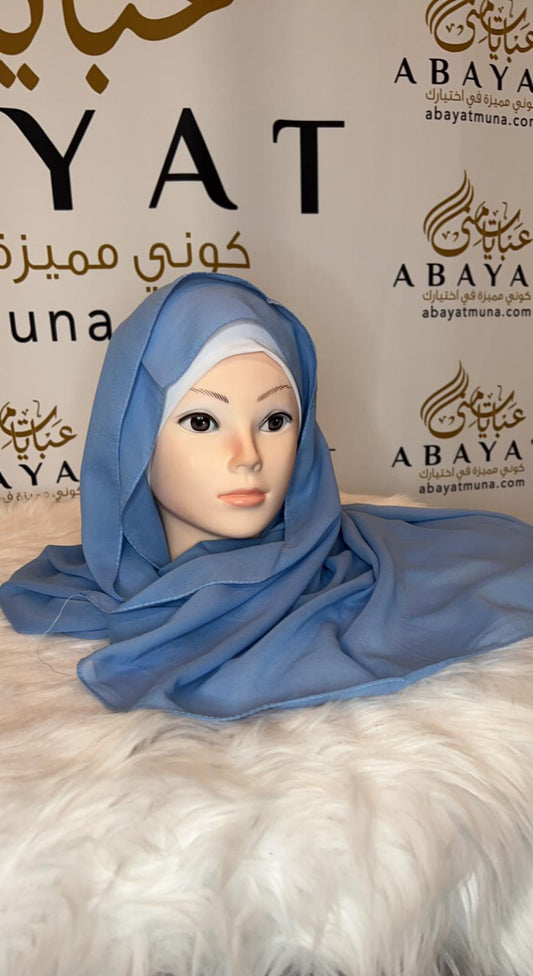 Blue Chiffon Georgette Hijab #56