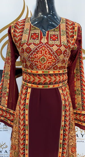 Red Palestinian Thobe #A844737