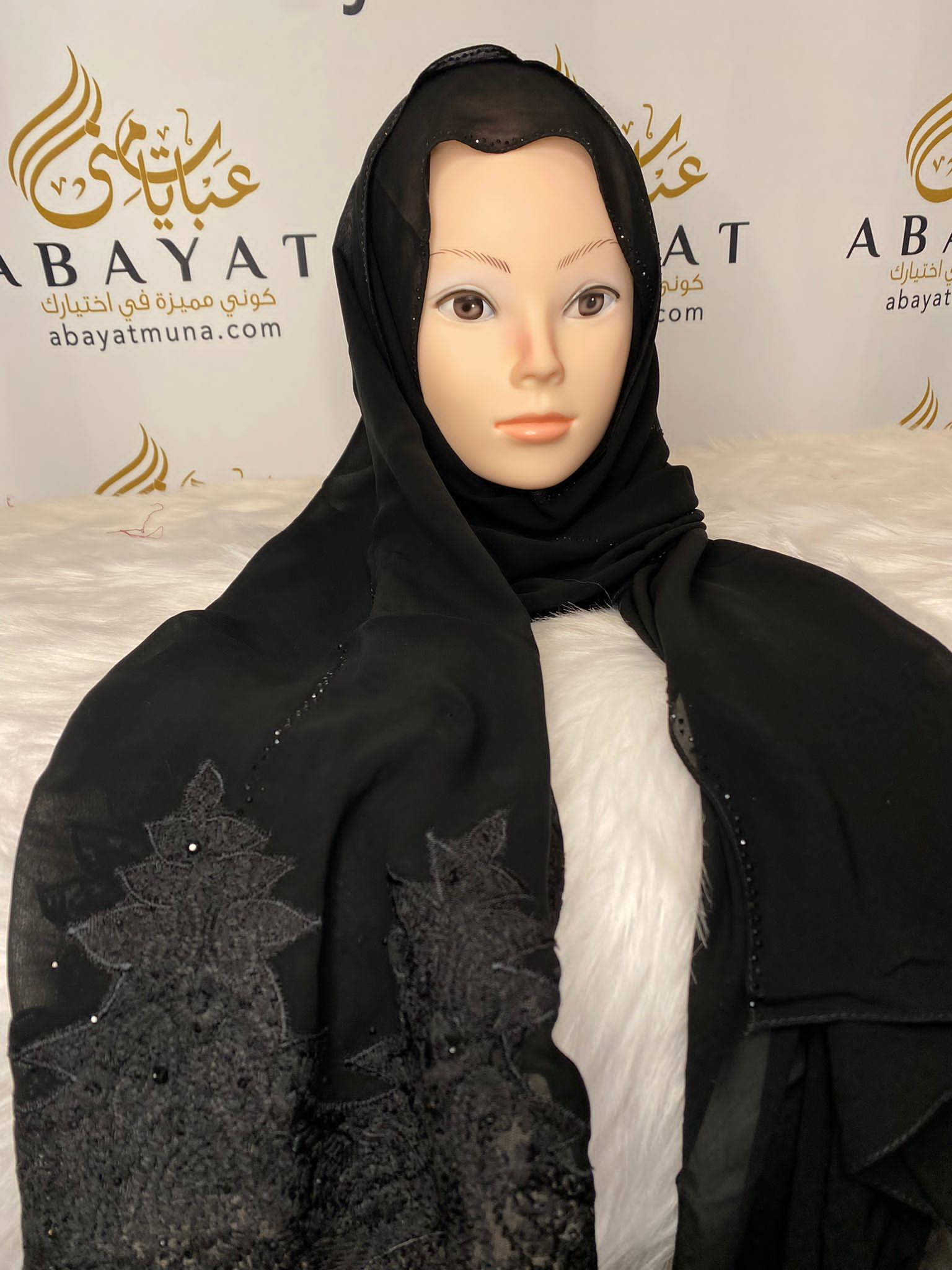 Black Luxury Georgette Kashka Hijab #45