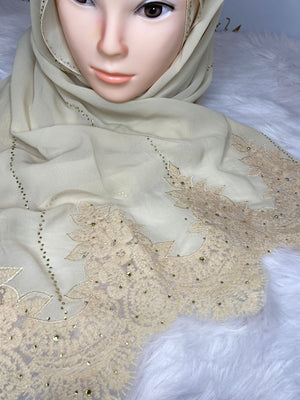 Peach Luxury Georgette Kashka Hijab #46