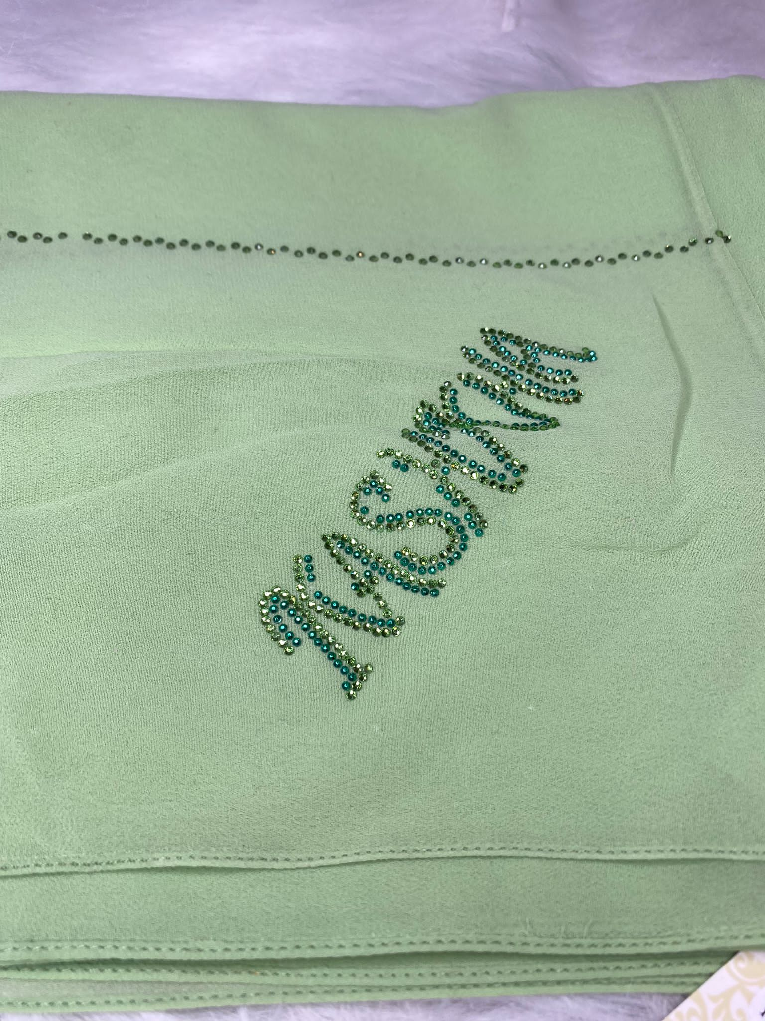 Light Green Luxury Georgette Kashka Hijab #39