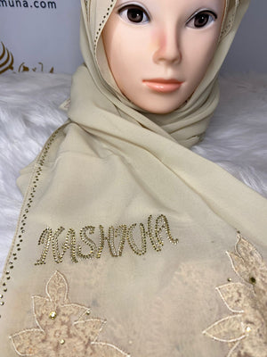 Peach Luxury Georgette Kashka Hijab #46