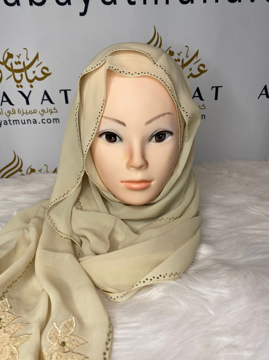 Peach Luxury Georgette Kashka Hijab #46