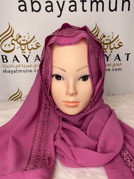 Pink Luxury Georgette Kashka Hijab #44