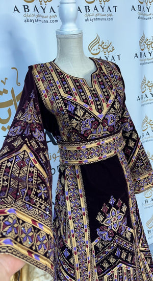 Purple Velvet Palestinian Thobe #844308