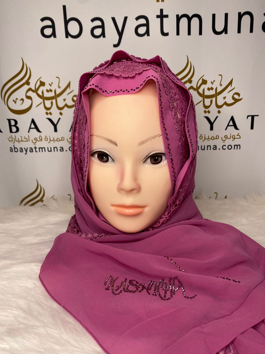 Pink Luxury Georgette Kashka Hijab #44