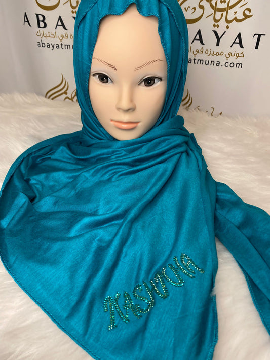 Blue Luxury Jersey Kashka Hijab #36