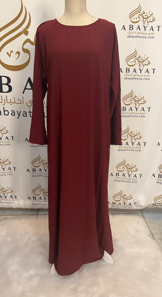 Burgundy Under dress Abaya