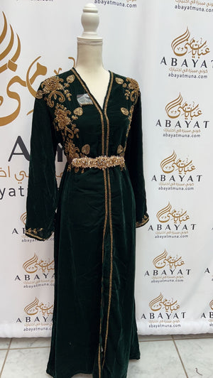 Gorgeous Green Open Abaya #9197553