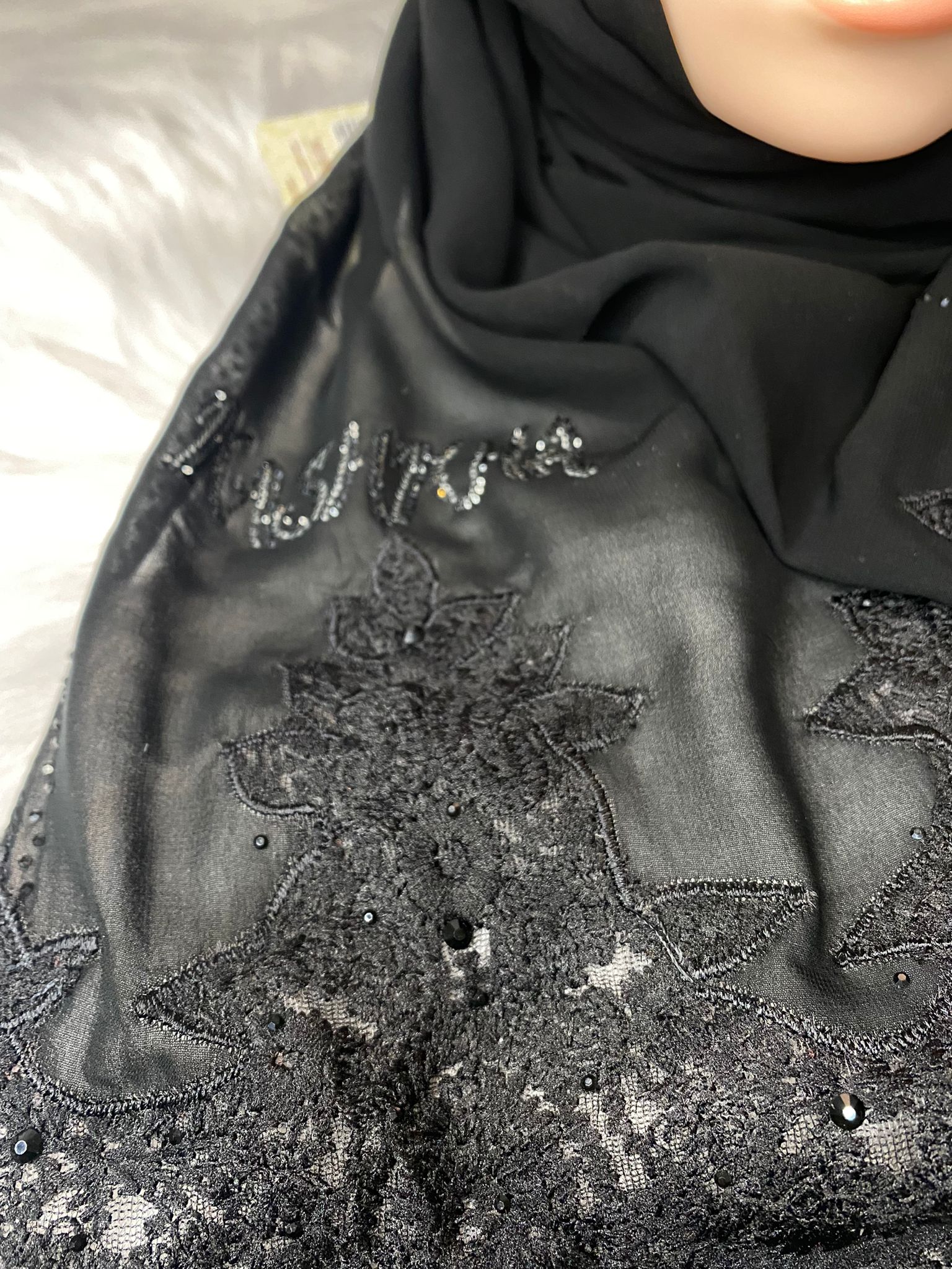 Black Luxury Georgette Kashka Hijab #45