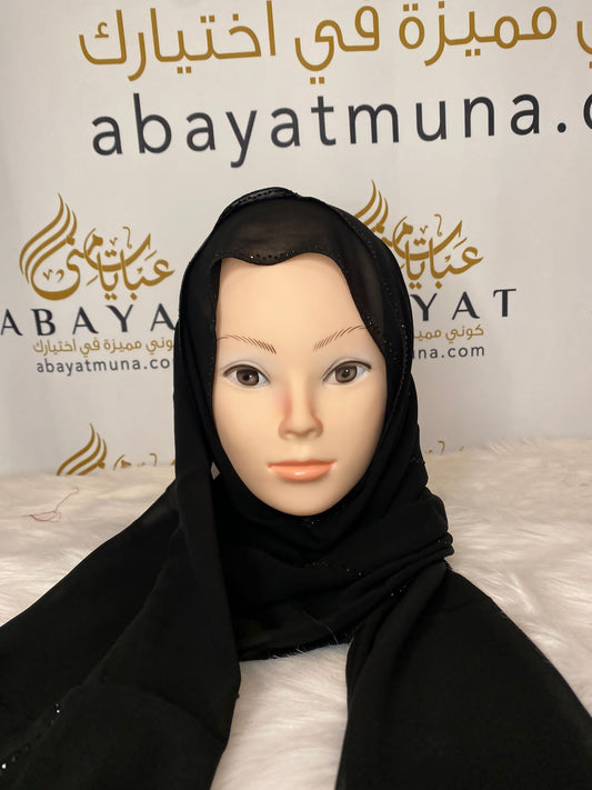 Black Luxury Georgette Kashka Hijab #45