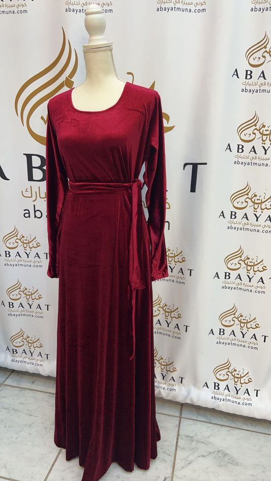 Gorgeous Red Plain Velvet  Dress #9197546