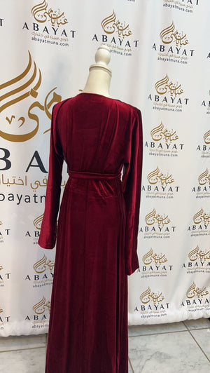 Gorgeous Red Plain Velvet  Dress #9197546